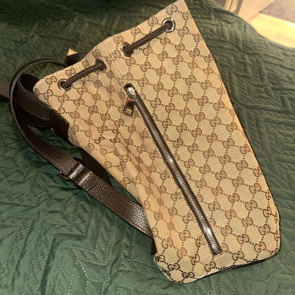 GUCCI monogram canvas drawstring backpack - Picture 5 of 13